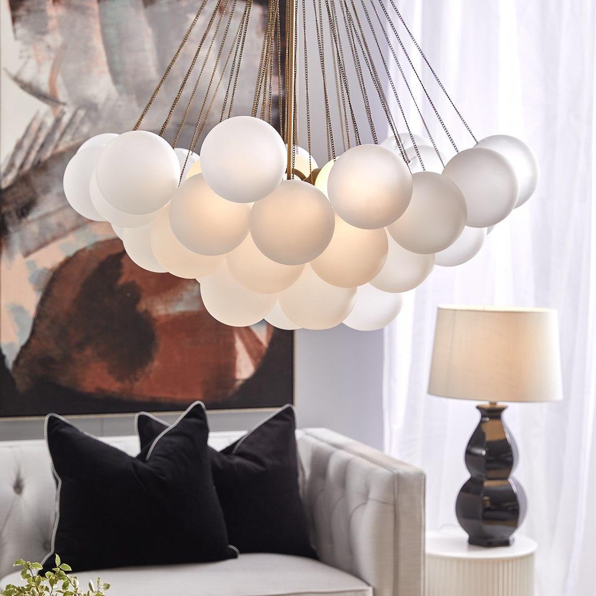 Cluster-Pendant Light Inspired by the Clouds (Custom made)