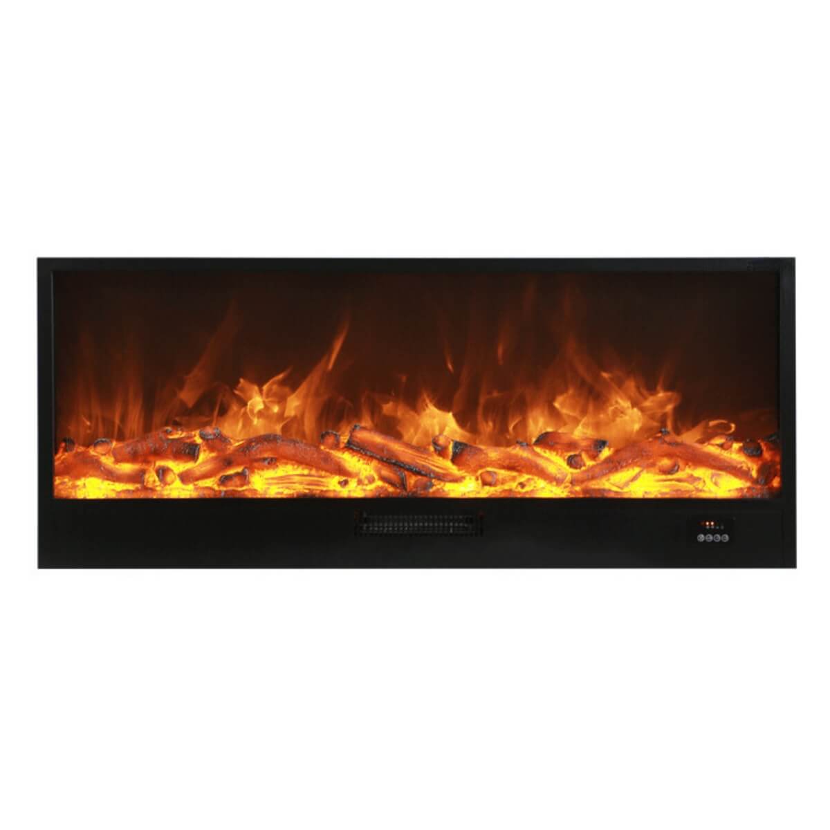 Eclipse Home - Wall Insert Fireplace Traditional Orange Flames 3 Dimming Adjust Black Frame 1500mm (Custom made)