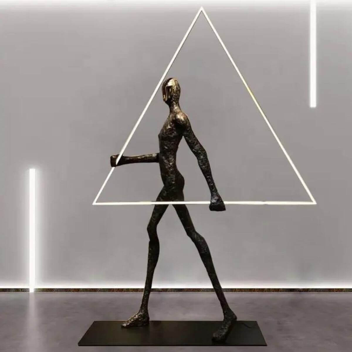 Human Statue Floor Lamp With Triangle 13
