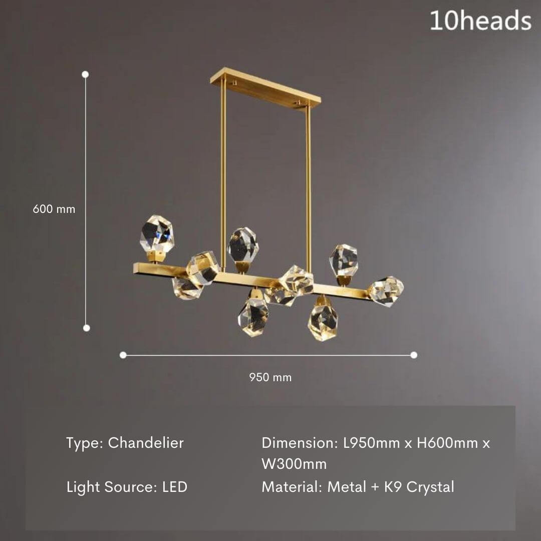 Candelabra Diamond-Shaped Bulb Linear Chandelier Light (Custom made)