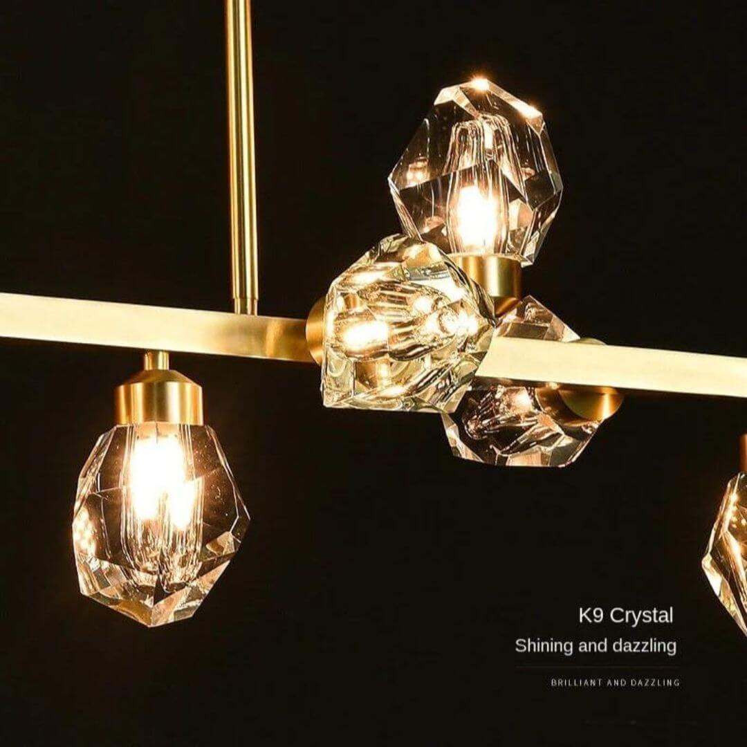 Candelabra Diamond-Shaped Bulb Linear Chandelier Light (Custom made)
