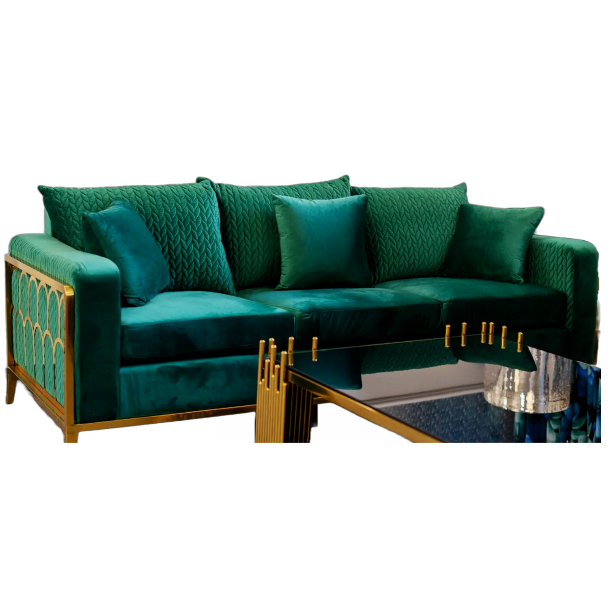 Gaja 3-Seater Velvet Upholstered Sofa 1