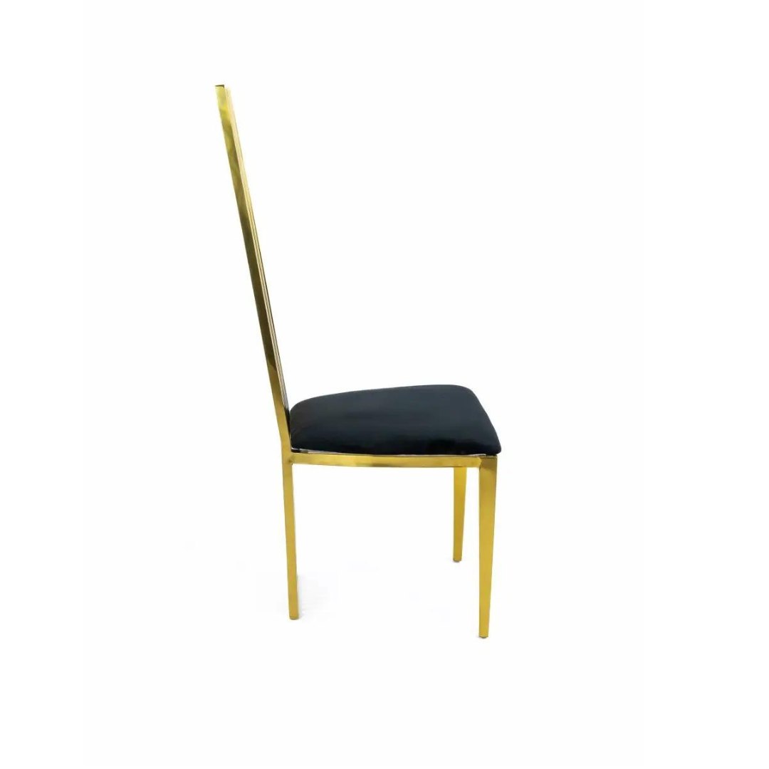 New York Style Steel Gold Black Alexis Elegant Glamor Chair side view