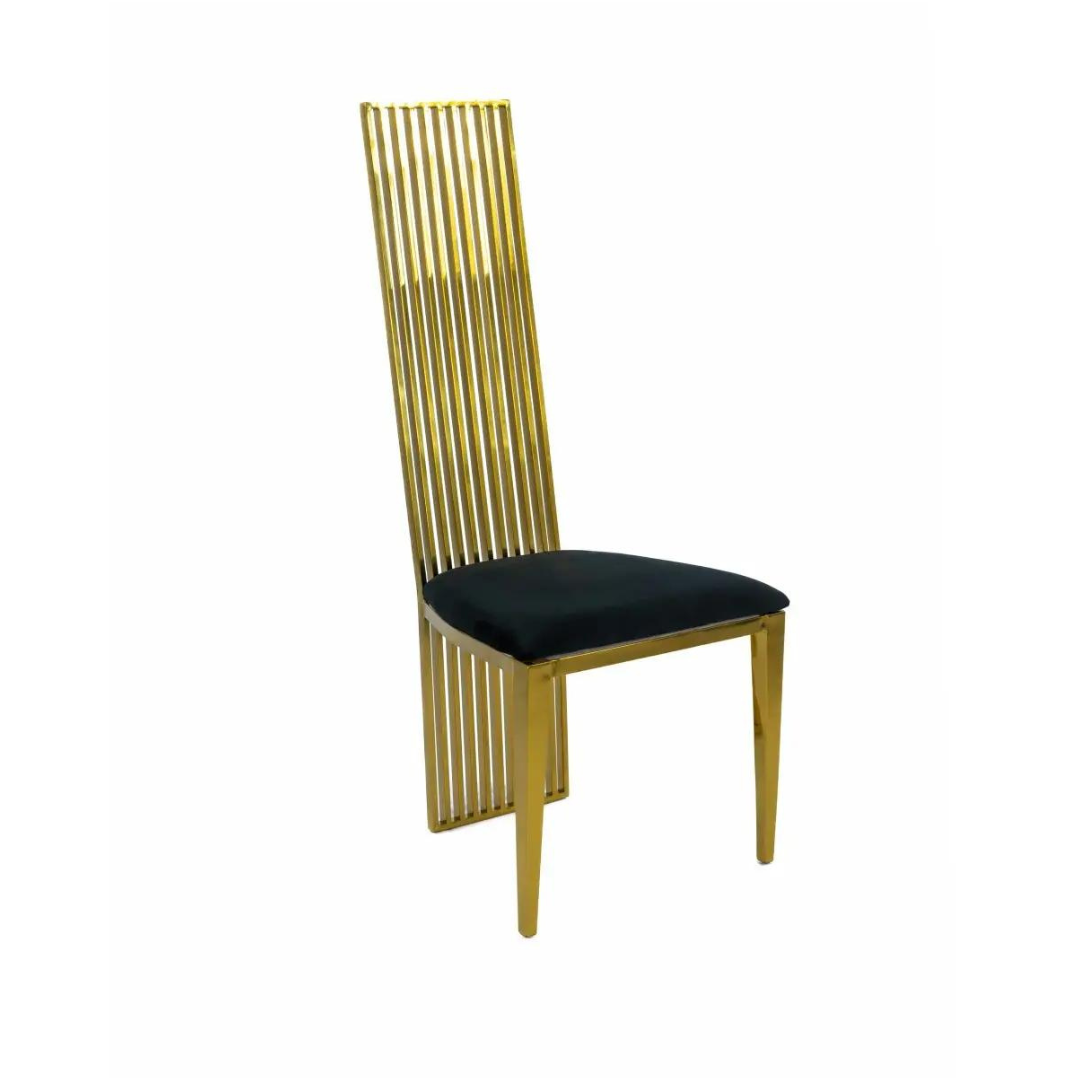 New York Style Steel Gold Black Alexis Elegant Glamor Chair front left