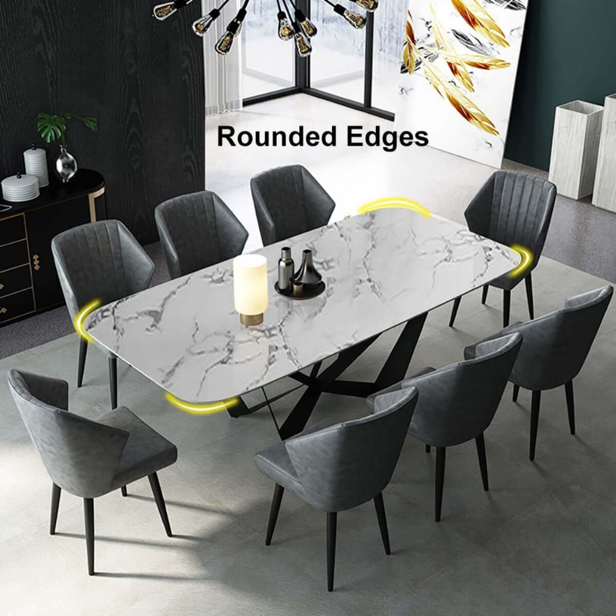 Rectangle Natural Marble Dining Table 5