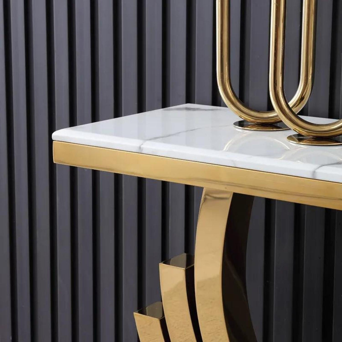 Lidia-Console Table Glass Black and Gold-7