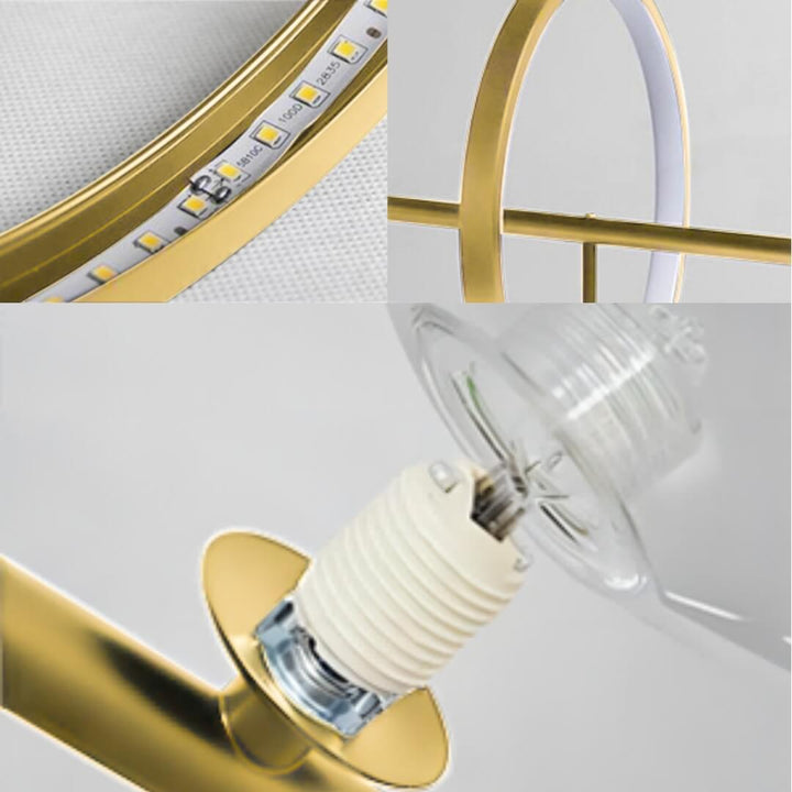 Detailed close-up view of elegant CHROMA ceiling and bench top light fixture highlighting sleek design and metallic finish