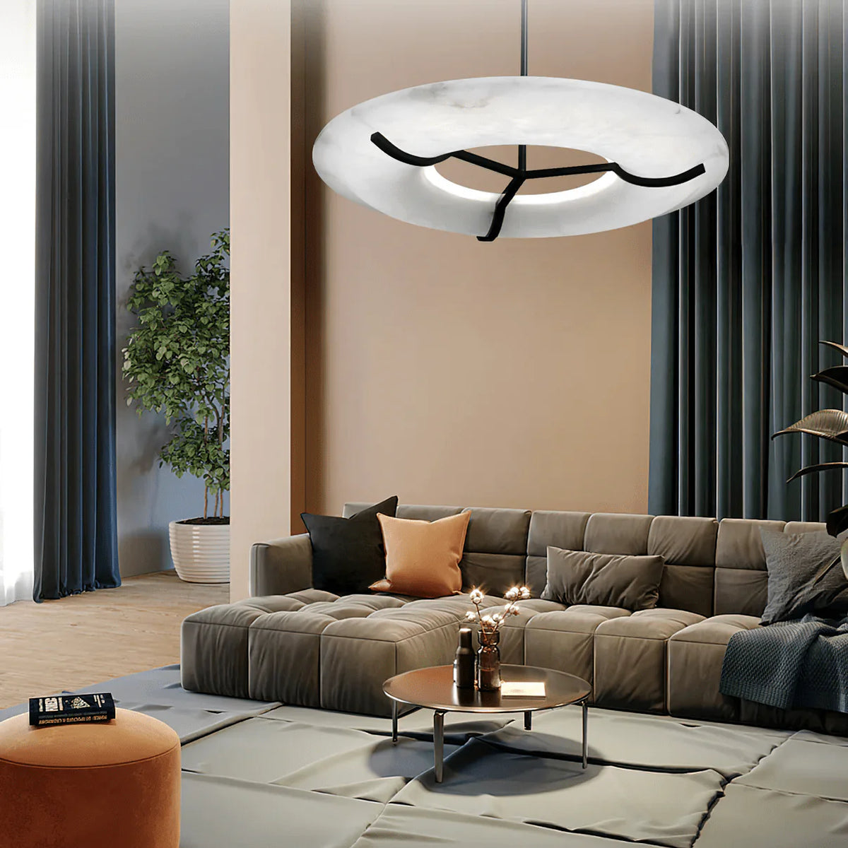 Carve Alabaster Pendant Light - Pre Order