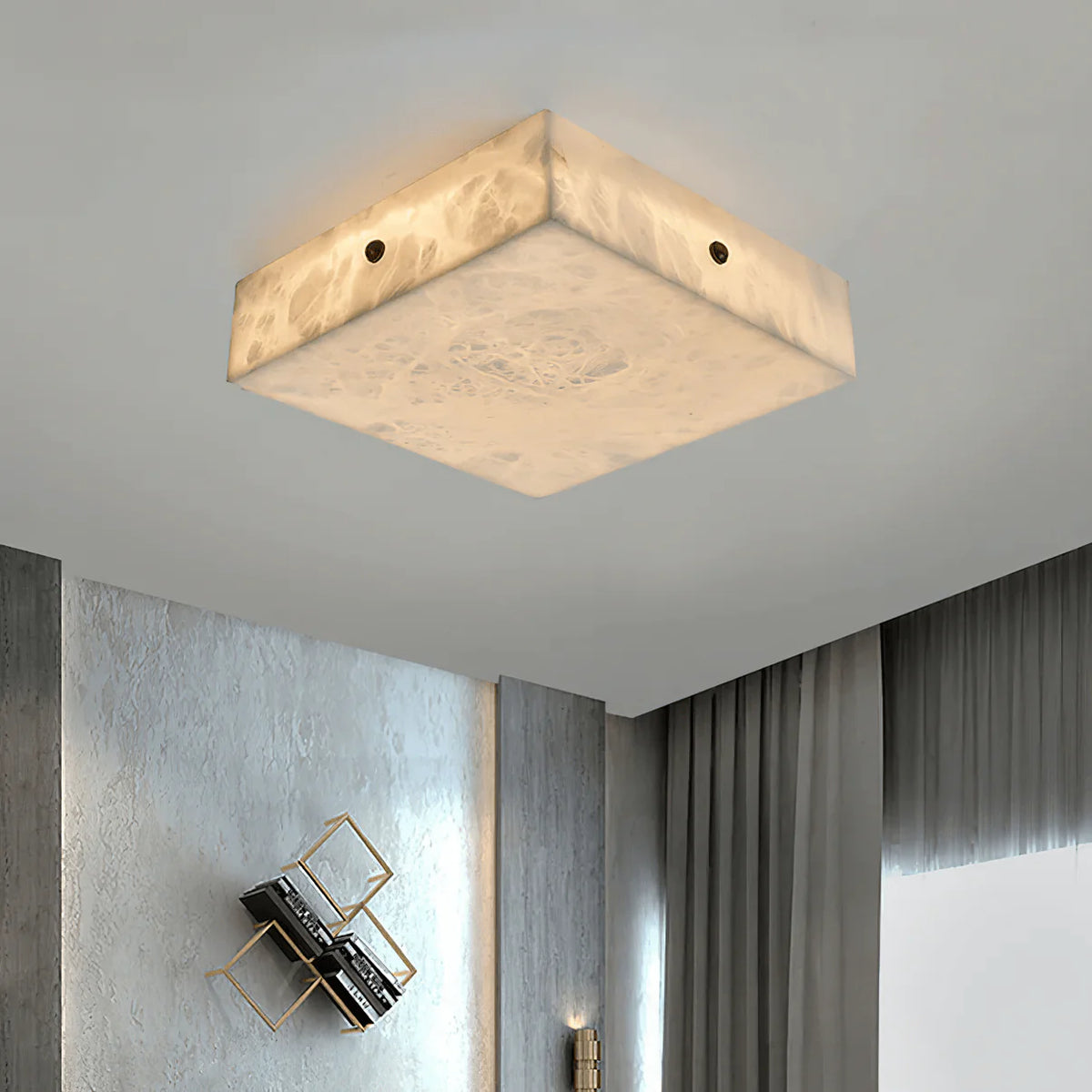 Square Alabaster Ceiling Light - Pre Order