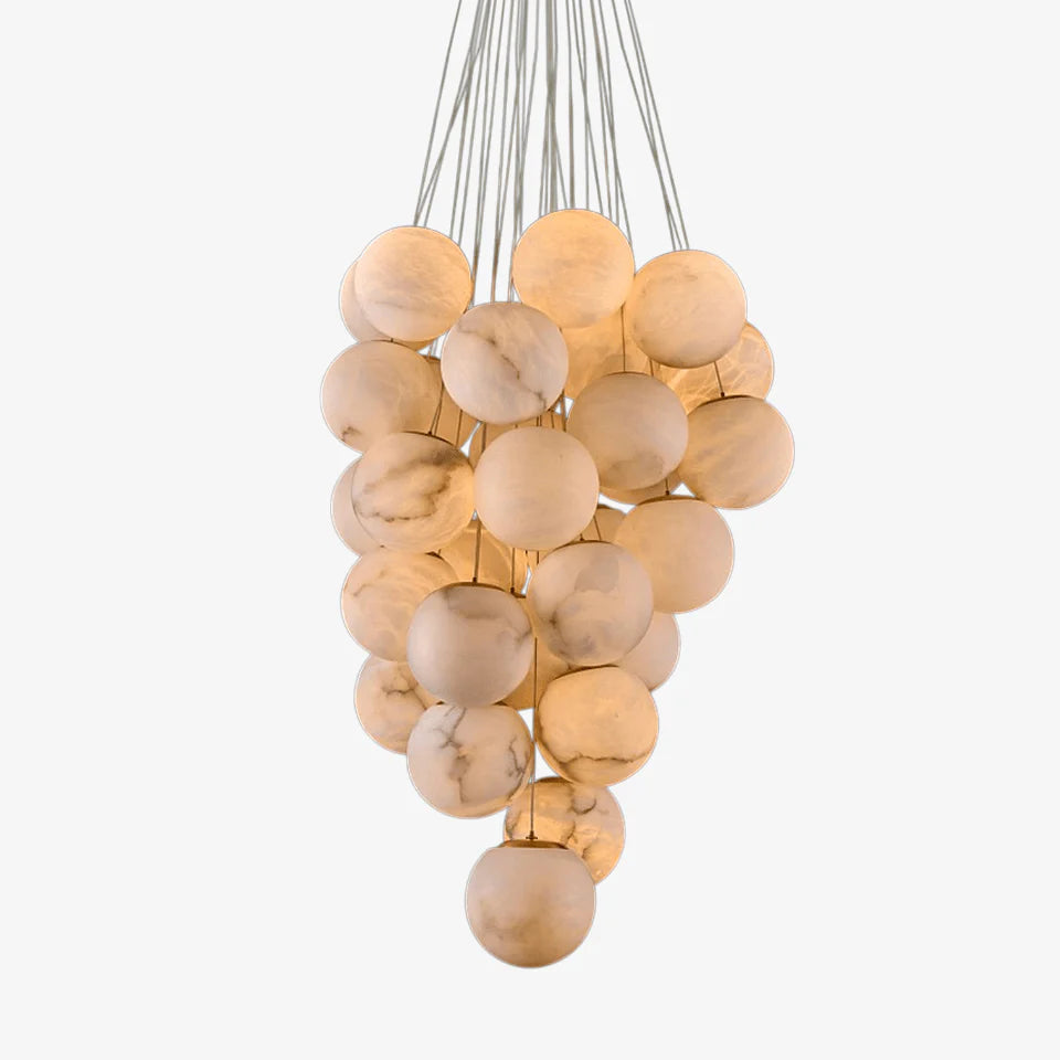 Cluster Alabaster Globe Chandelier - Pre Order
