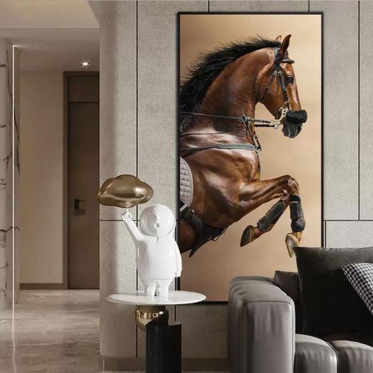 Brand New Grace in Motion Wall Art Horse Art Wall Decor Painting Canvas Stainless Steel Frame (Custom made)