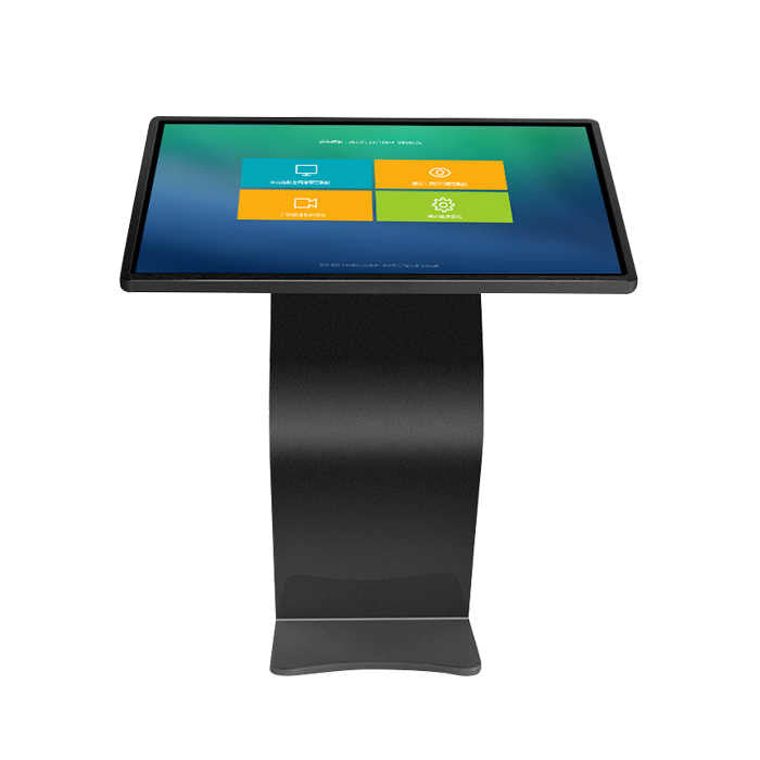 43-inch touch screen kiosk with Windows OS and Intel i5 processor – front view showcasing sleek design and interactive display.