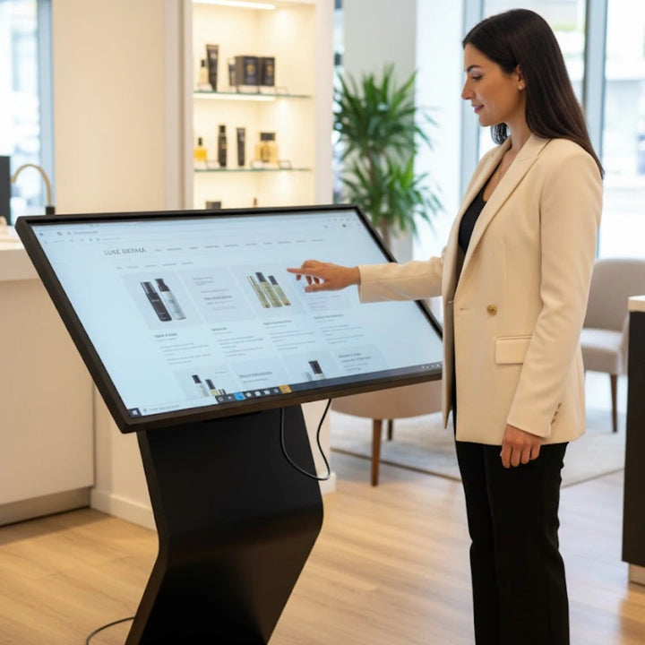 43-inch black Windows i5 touch screen kiosk with 178° wide viewing angle display