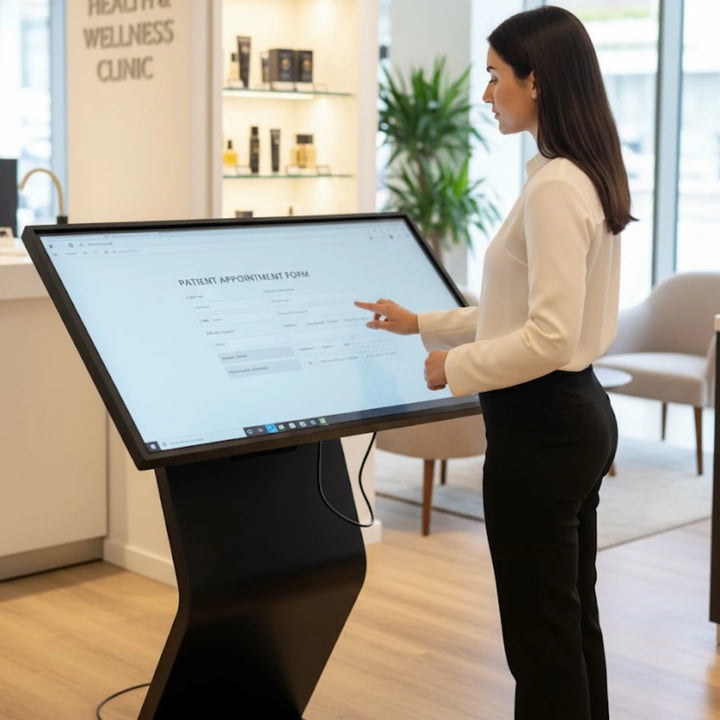 43-inch Windows i5 touch screen kiosk for medical clinics, patient check-in and info