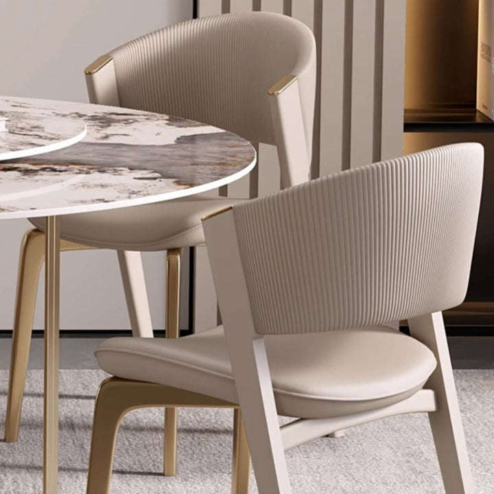 Back top view of Custom Rees premium leather dining chair – smooth leather upholstery with ergonomic backrest and refined craftsmanship