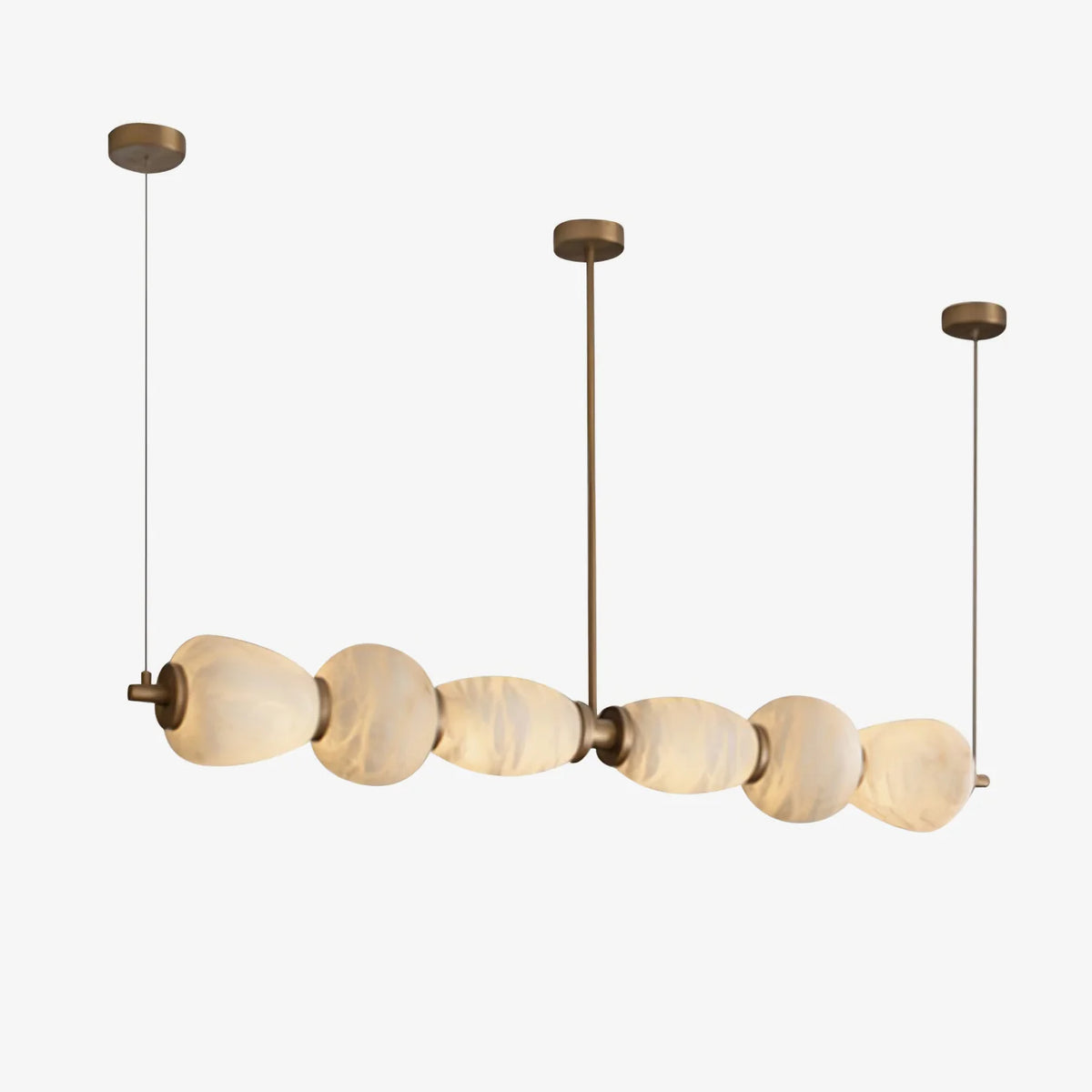 Alabaster Pebble Linear Chandelier - Pre Order