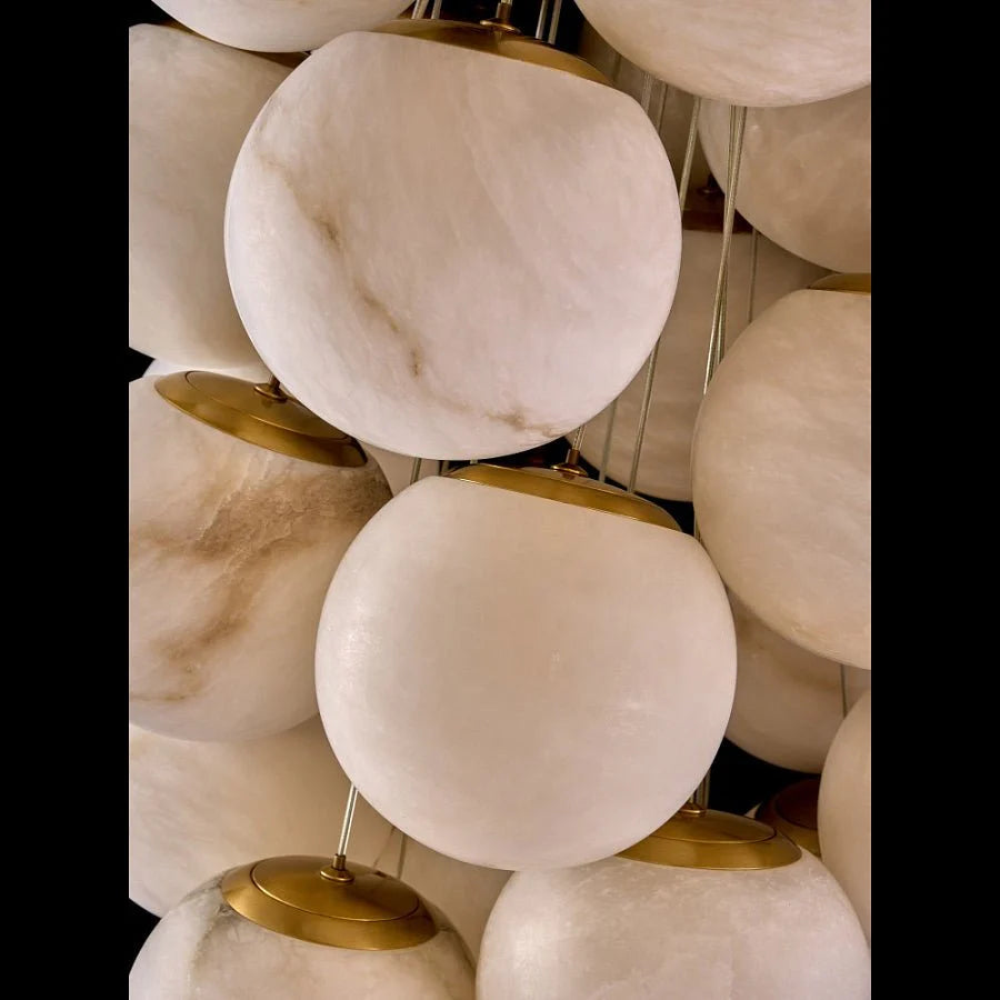 Cluster Alabaster Globe Chandelier - Pre Order