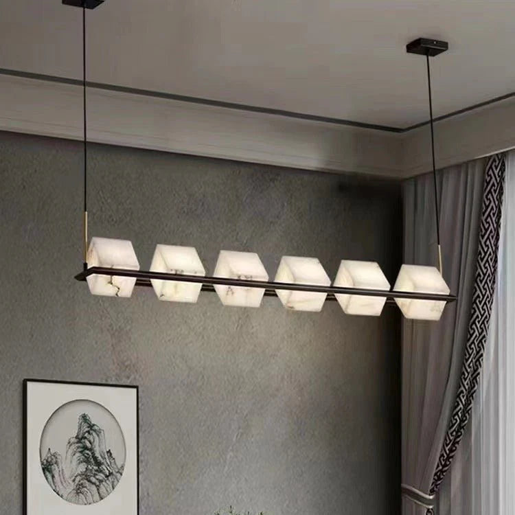 Alabaster Square Box Chandelier - Pre Order