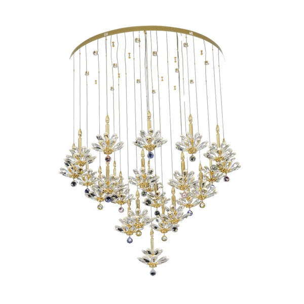 Donya Cascade Gold Crystal Chandelier