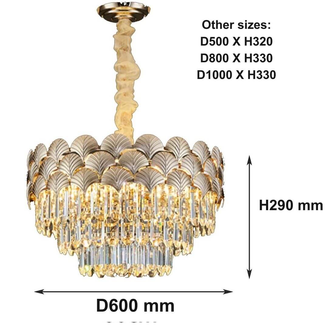 Twinkle Gold Chandelier Light with Dimensions – Luxurious Modern Ceiling Lighting Fixture