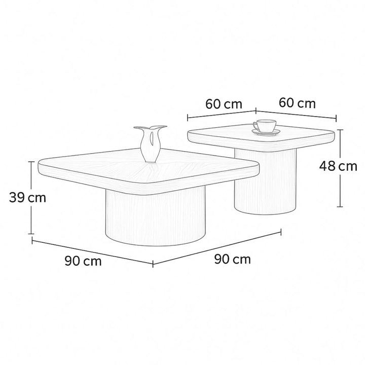 Aria coffee set 2025, ceramic cups and saucers, side view