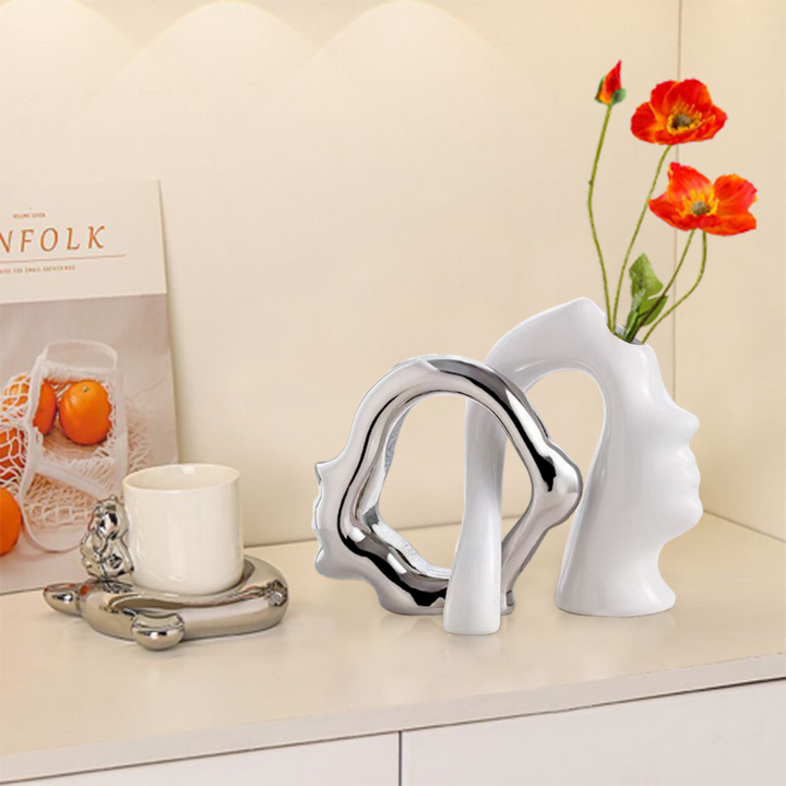 Modern affection head style flower vase as a centerpiece