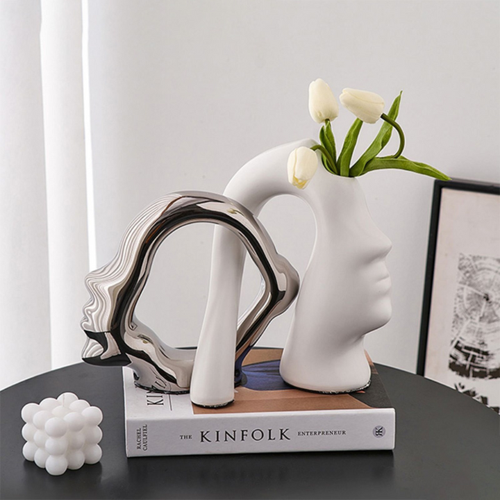 Artistic affection head styled flower vase for home decoration