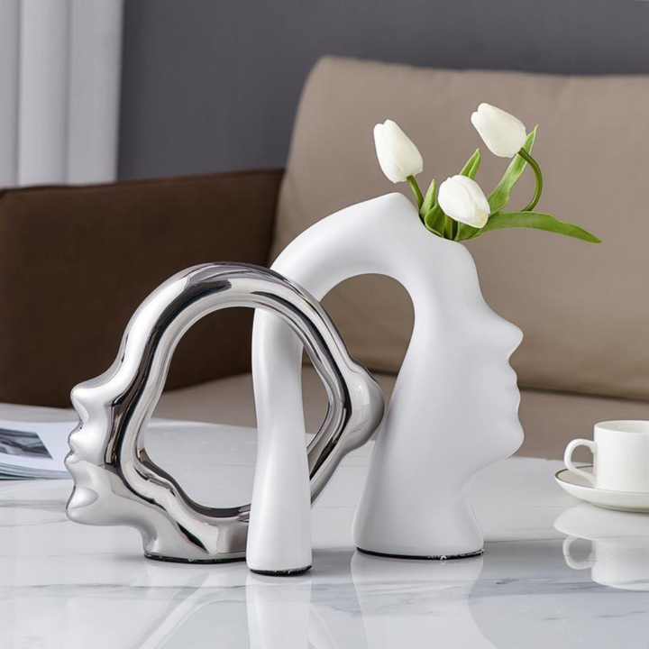 Unique affection head shaped vase for fresh or dried flowers