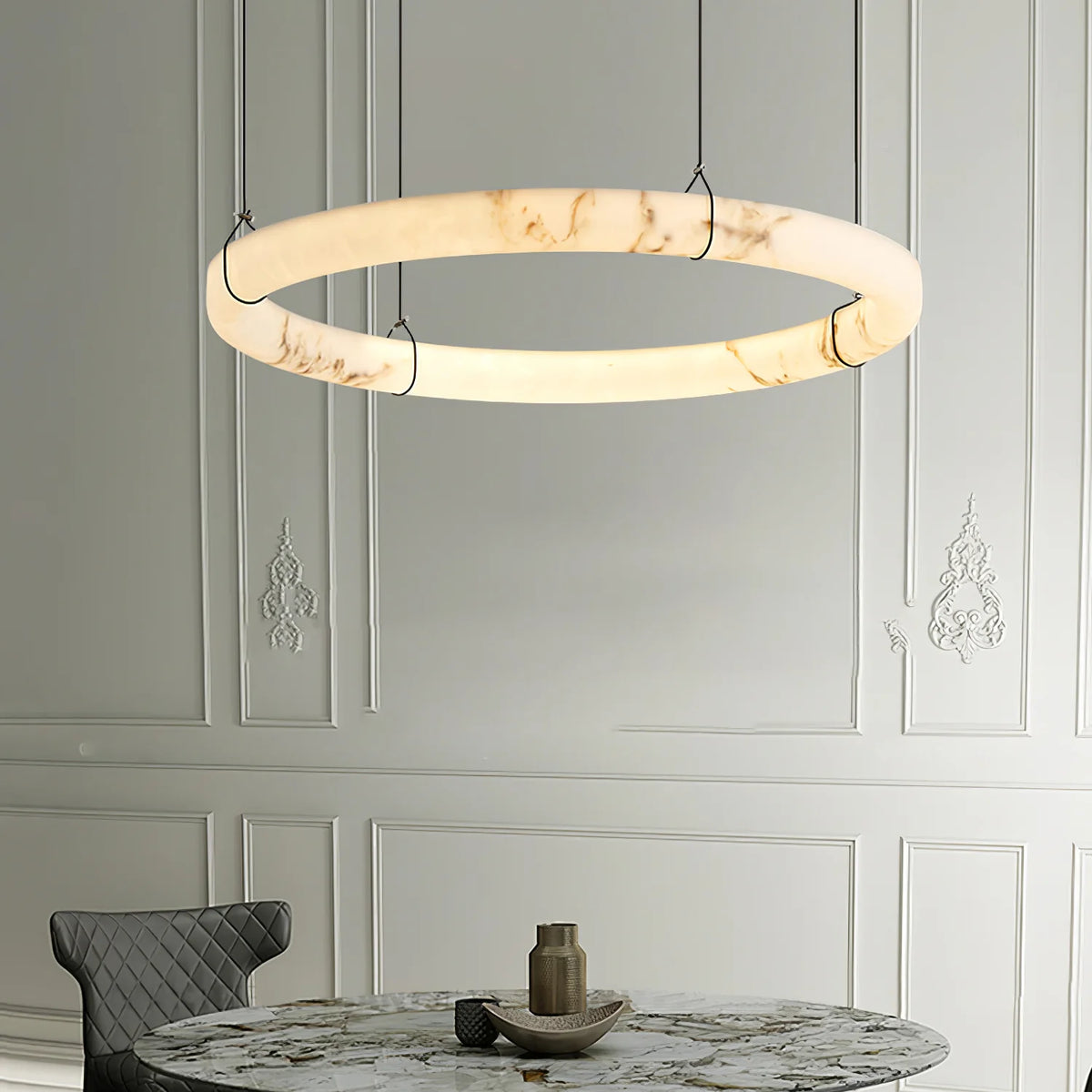 Alabaster Ring Pendant Lamp - Pre Order