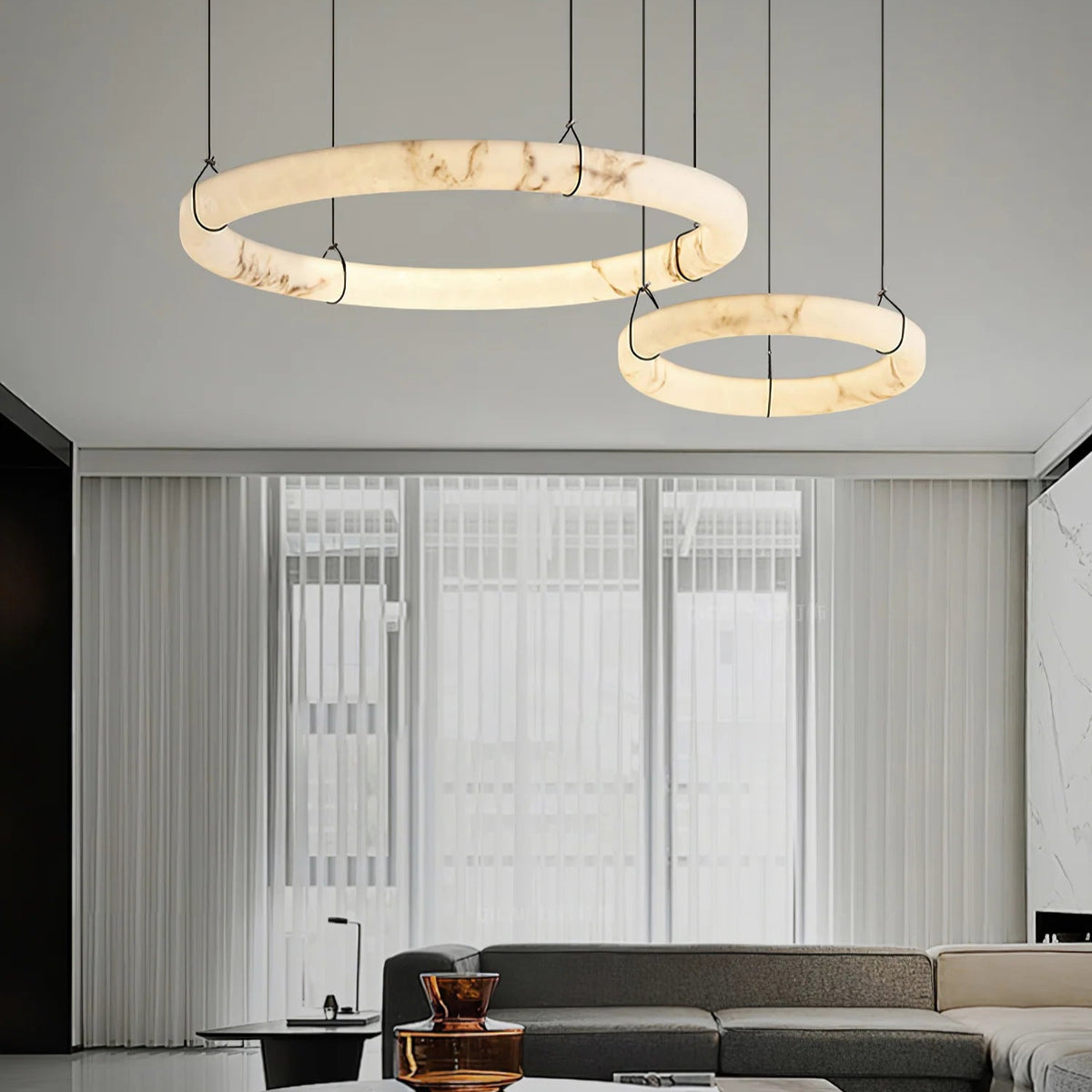 Alabaster Ring Pendant Lamp - Pre Order