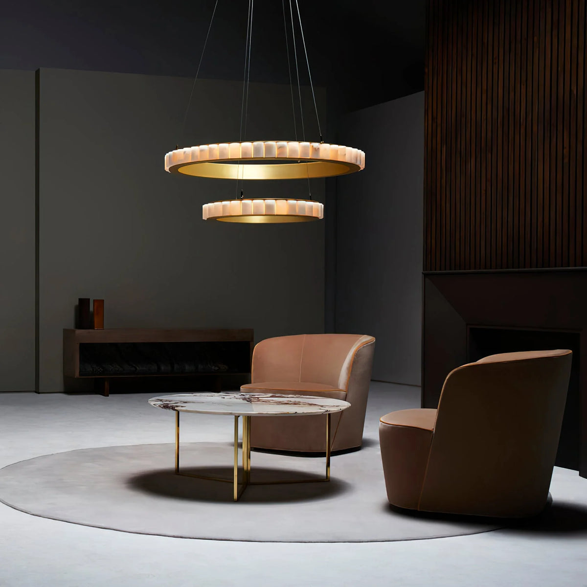 Alabaster Avalon Halo Chandelier - Pre Order