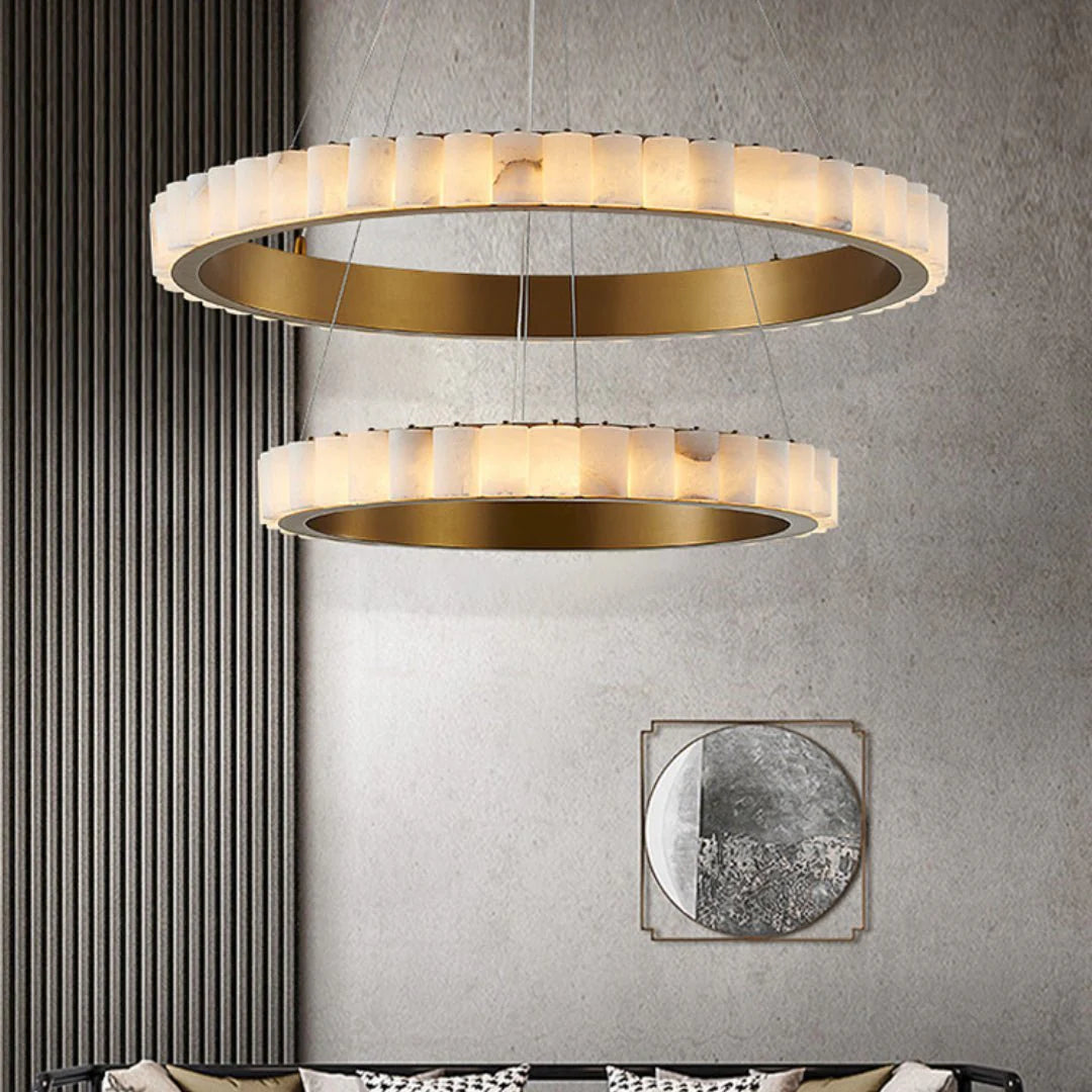 Alabaster Avalon Halo Chandelier - Pre Order