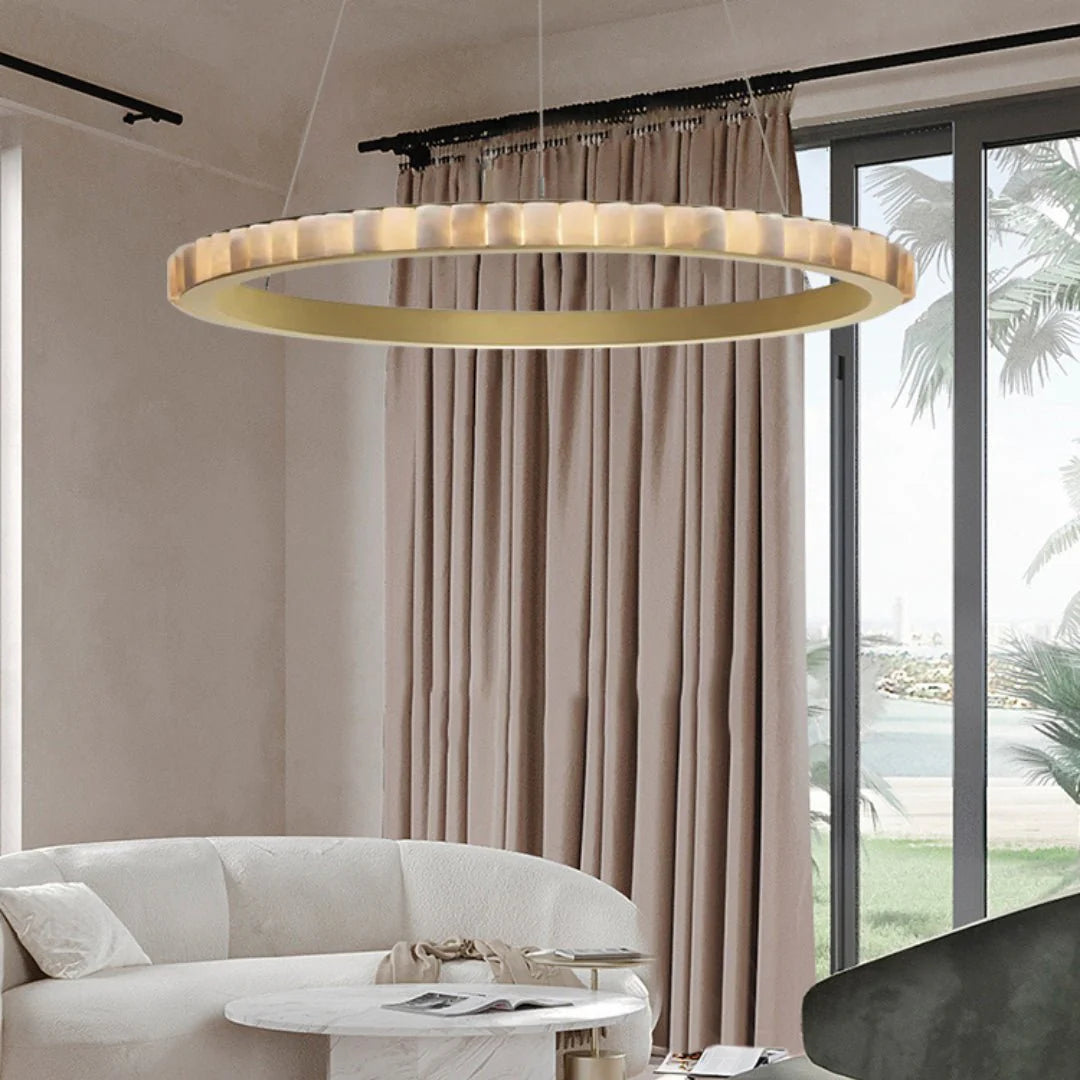 Alabaster Avalon Halo Chandelier - Pre Order