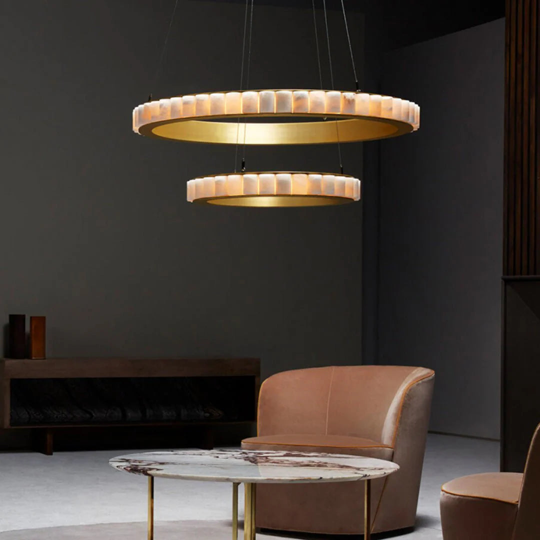 Alabaster Avalon Halo Chandelier - Pre Order