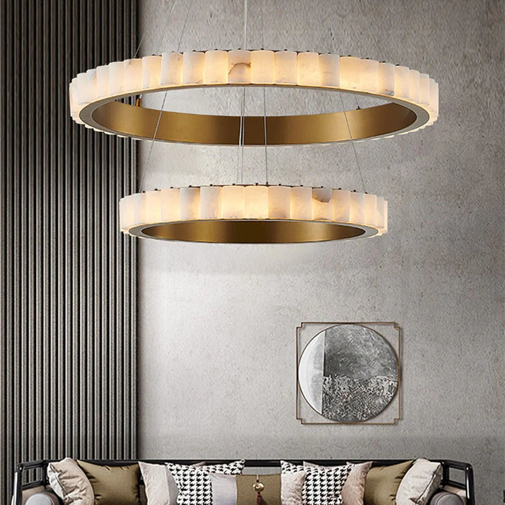 Alabaster Avalon Halo Chandelier - Pre Order