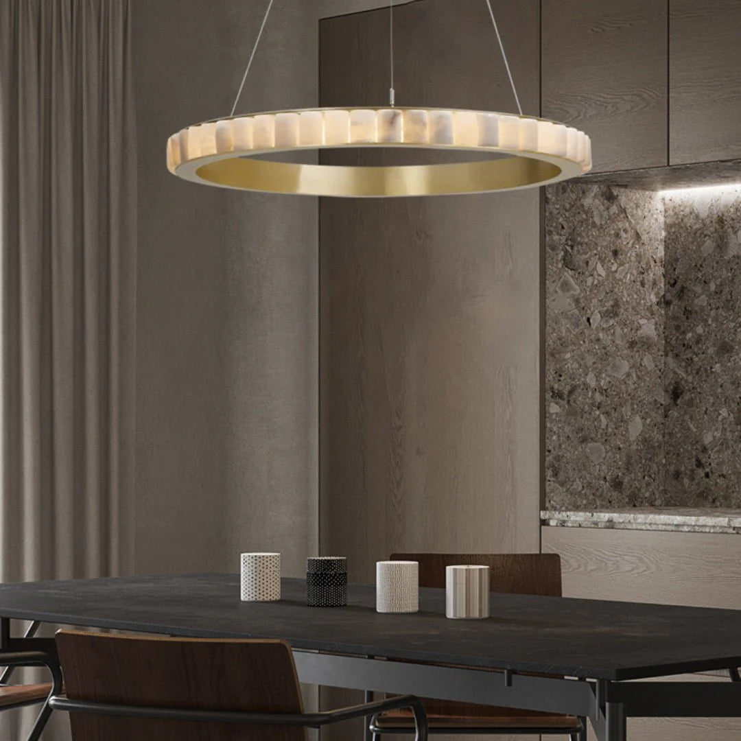 Alabaster Avalon Halo Chandelier - Pre Order
