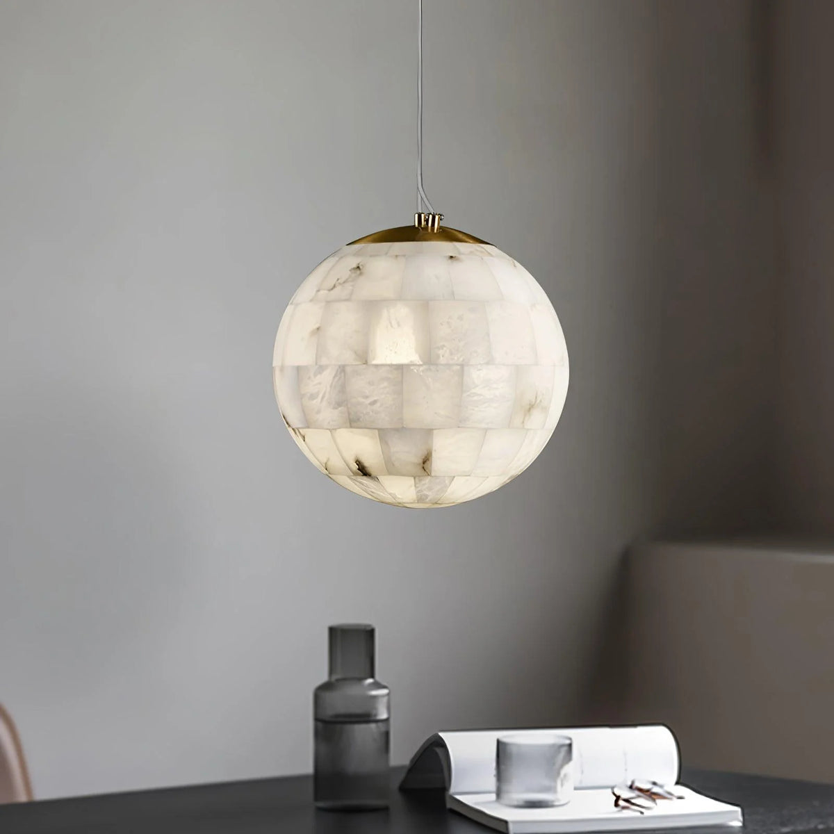 Alabaster Ball Pendant Light - Pre Order