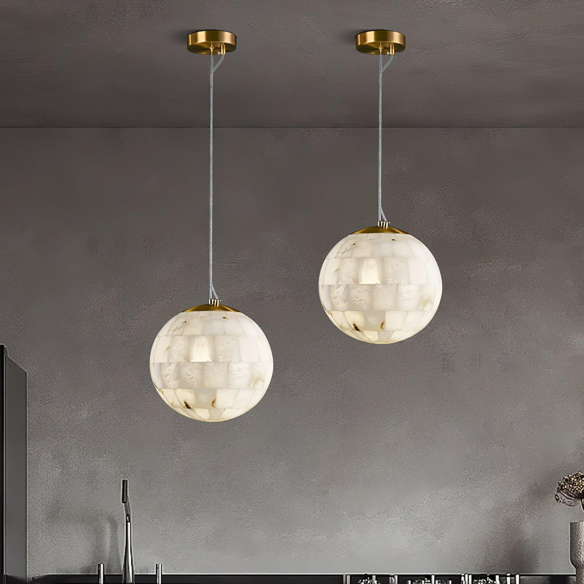 Alabaster Ball Pendant Light - Pre Order