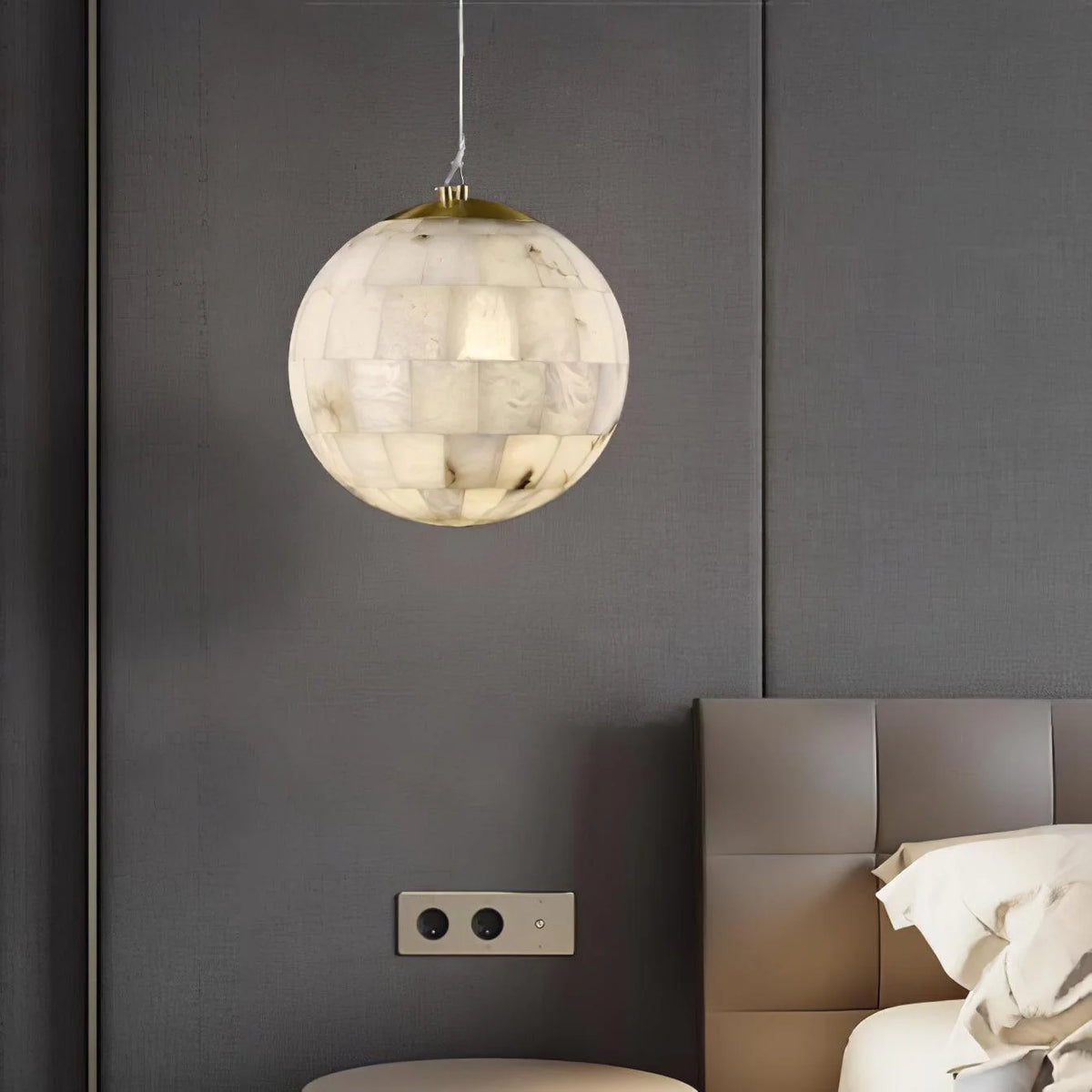 Alabaster Ball Pendant Light - Pre Order