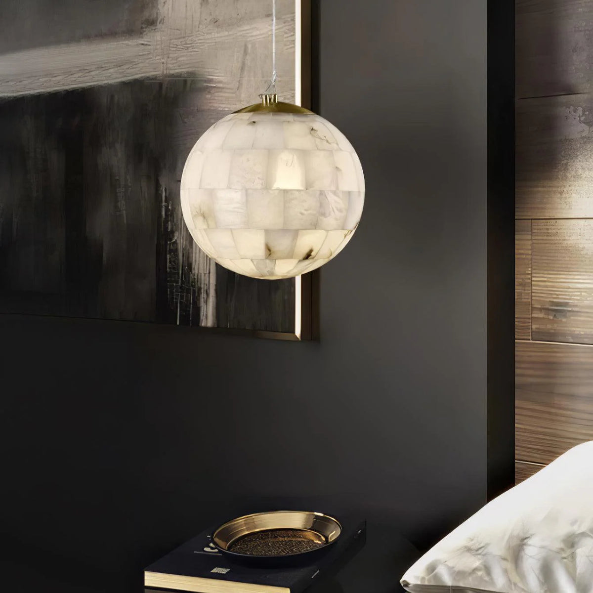 Alabaster Ball Pendant Light - Pre Order
