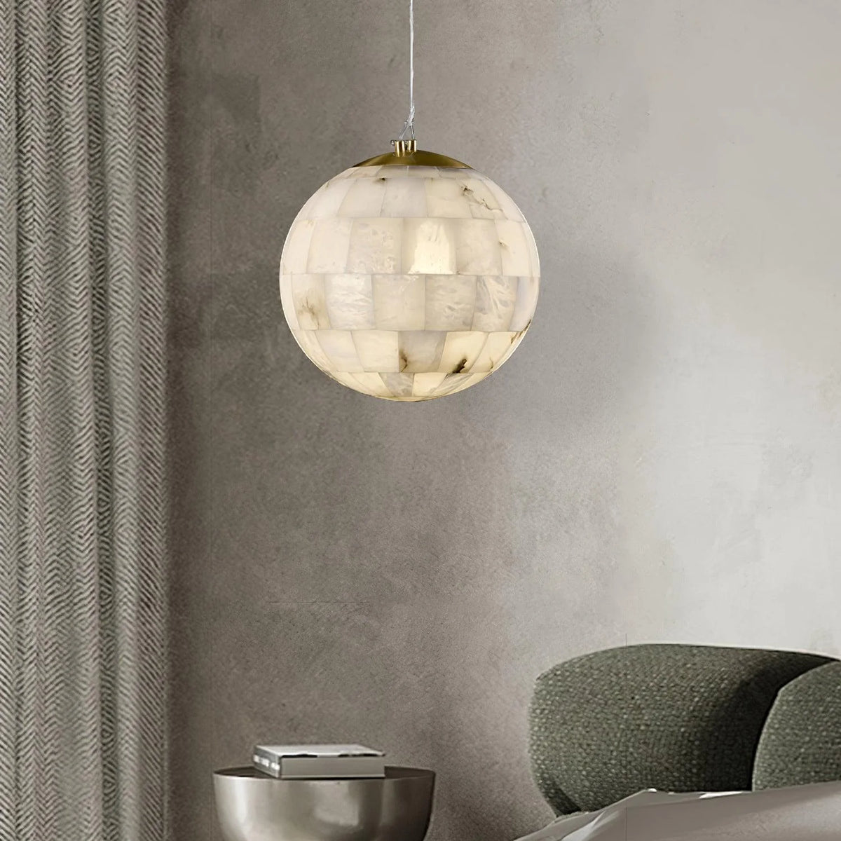 Alabaster Ball Pendant Light - Pre Order