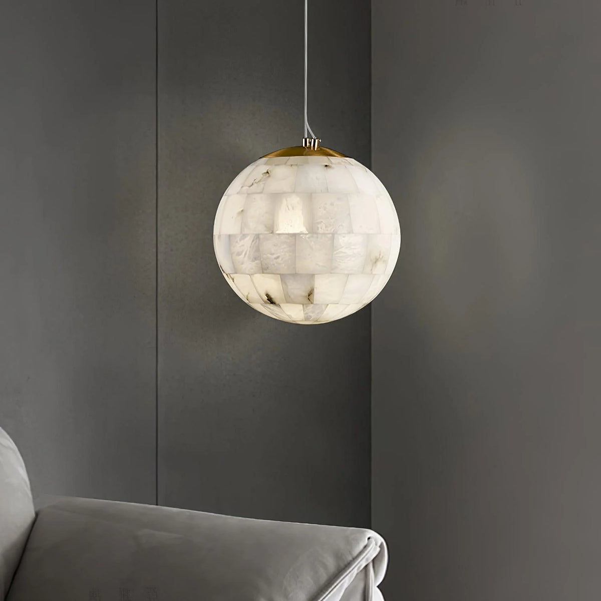 Alabaster Ball Pendant Light - Pre Order