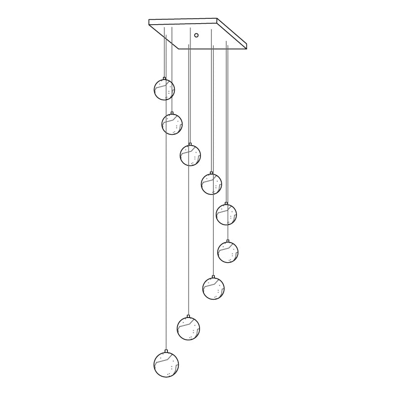 Alabaster Balls Cluster Chandelier - Pre Order