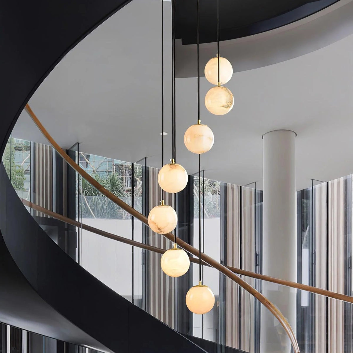 Alabaster Balls Cluster Chandelier - Pre Order