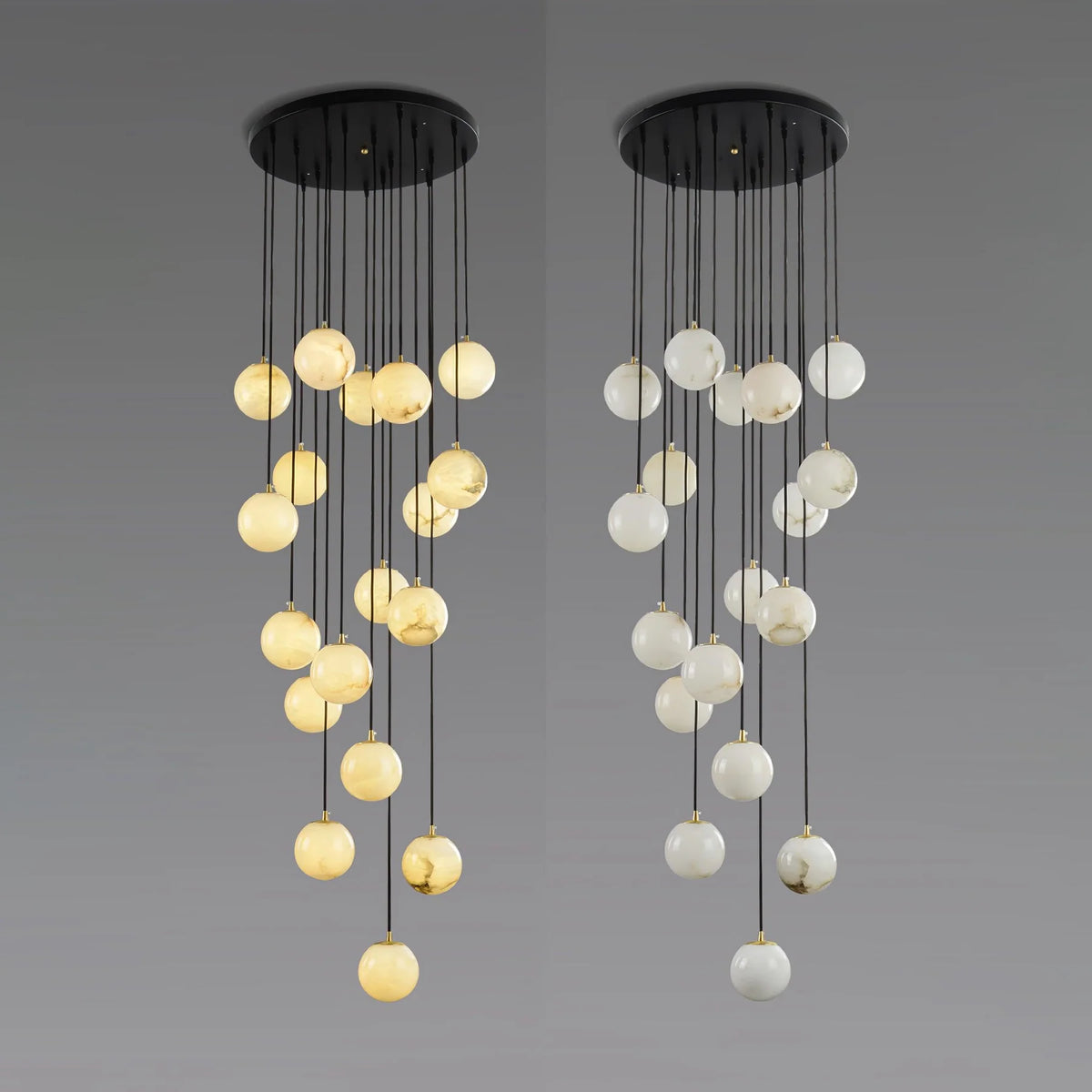 Alabaster Balls Cluster Chandelier - Pre Order
