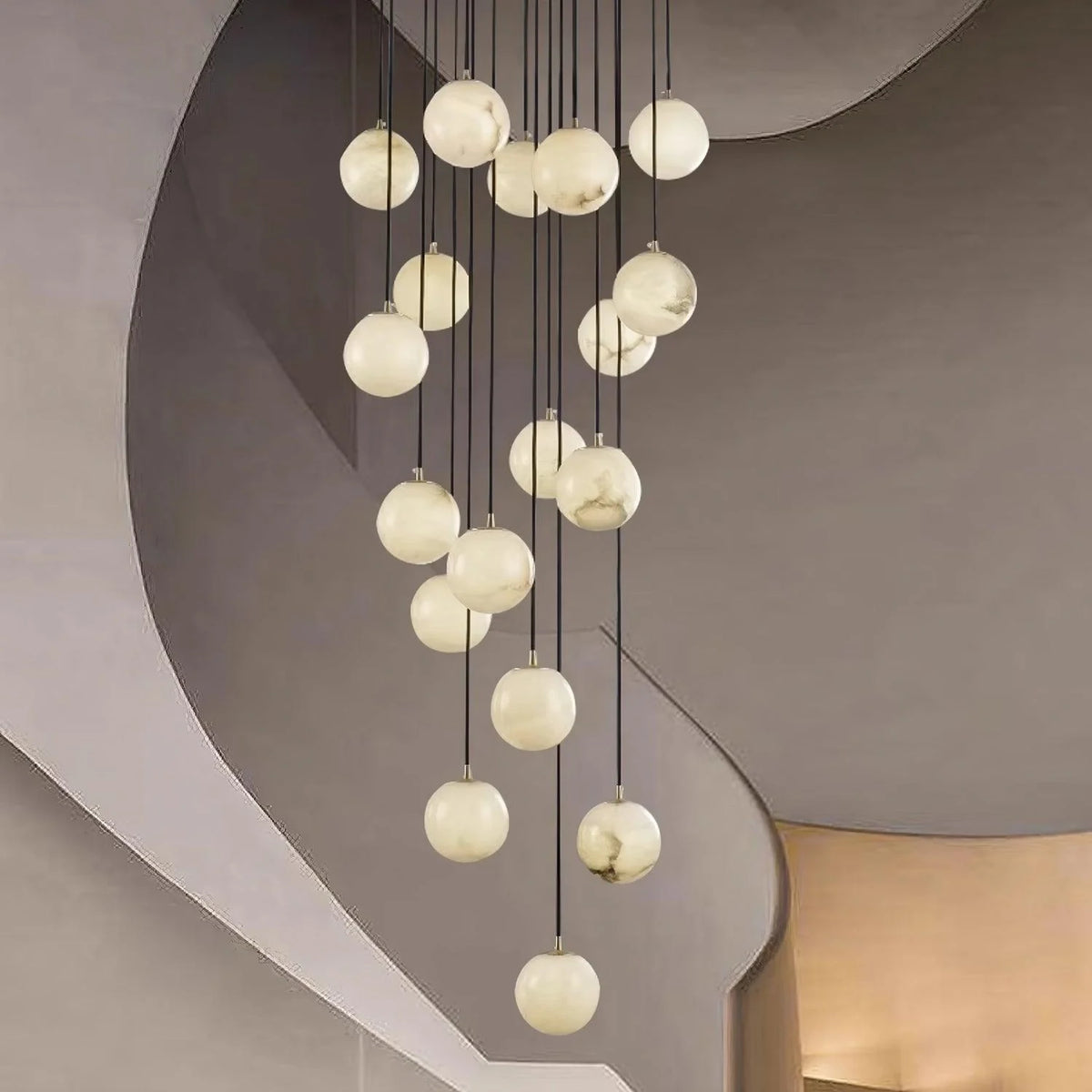 Alabaster Balls Cluster Chandelier - Pre Order