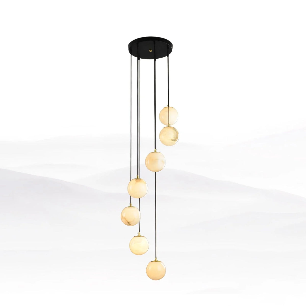 Alabaster Balls Cluster Chandelier - Pre Order