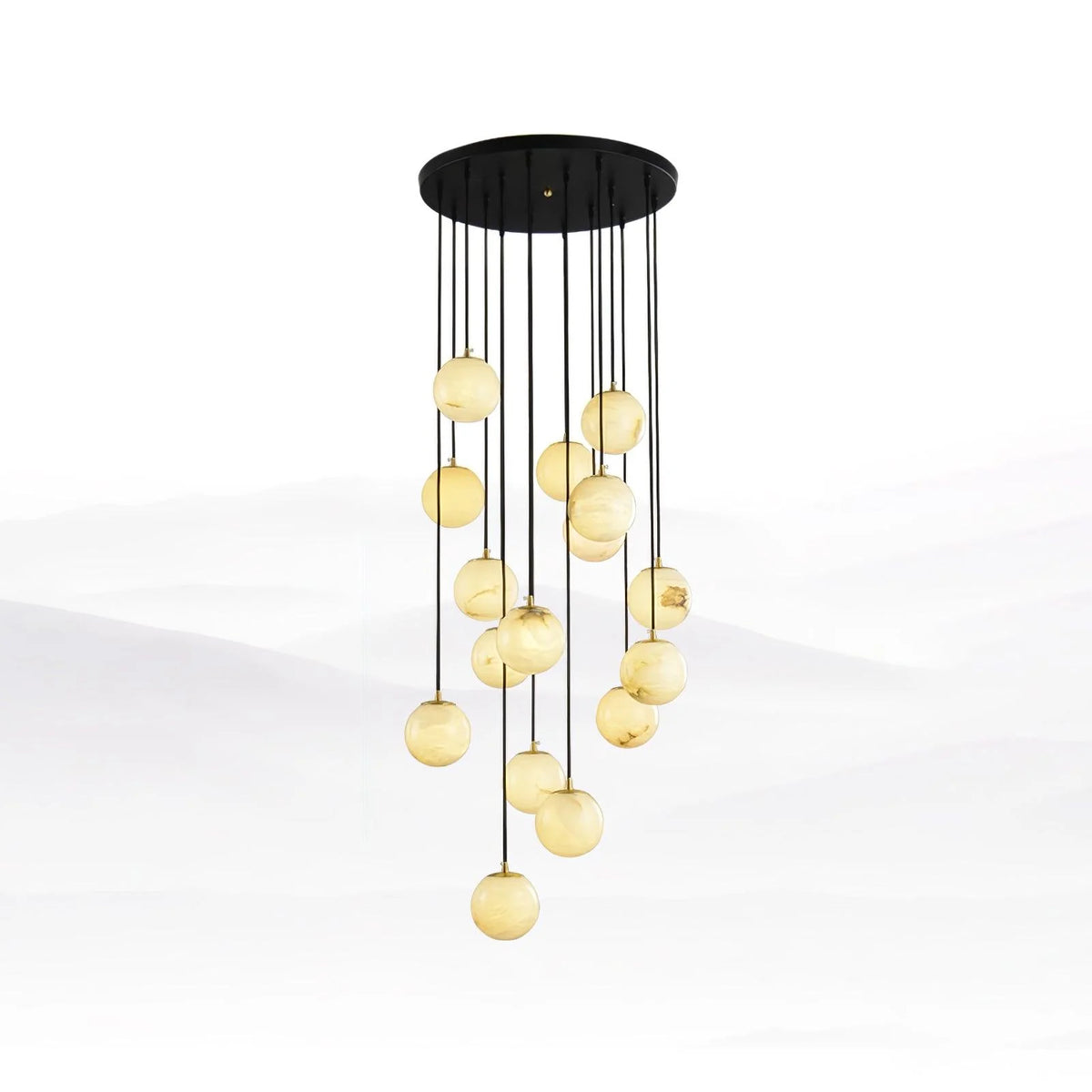 Alabaster Balls Cluster Chandelier - Pre Order