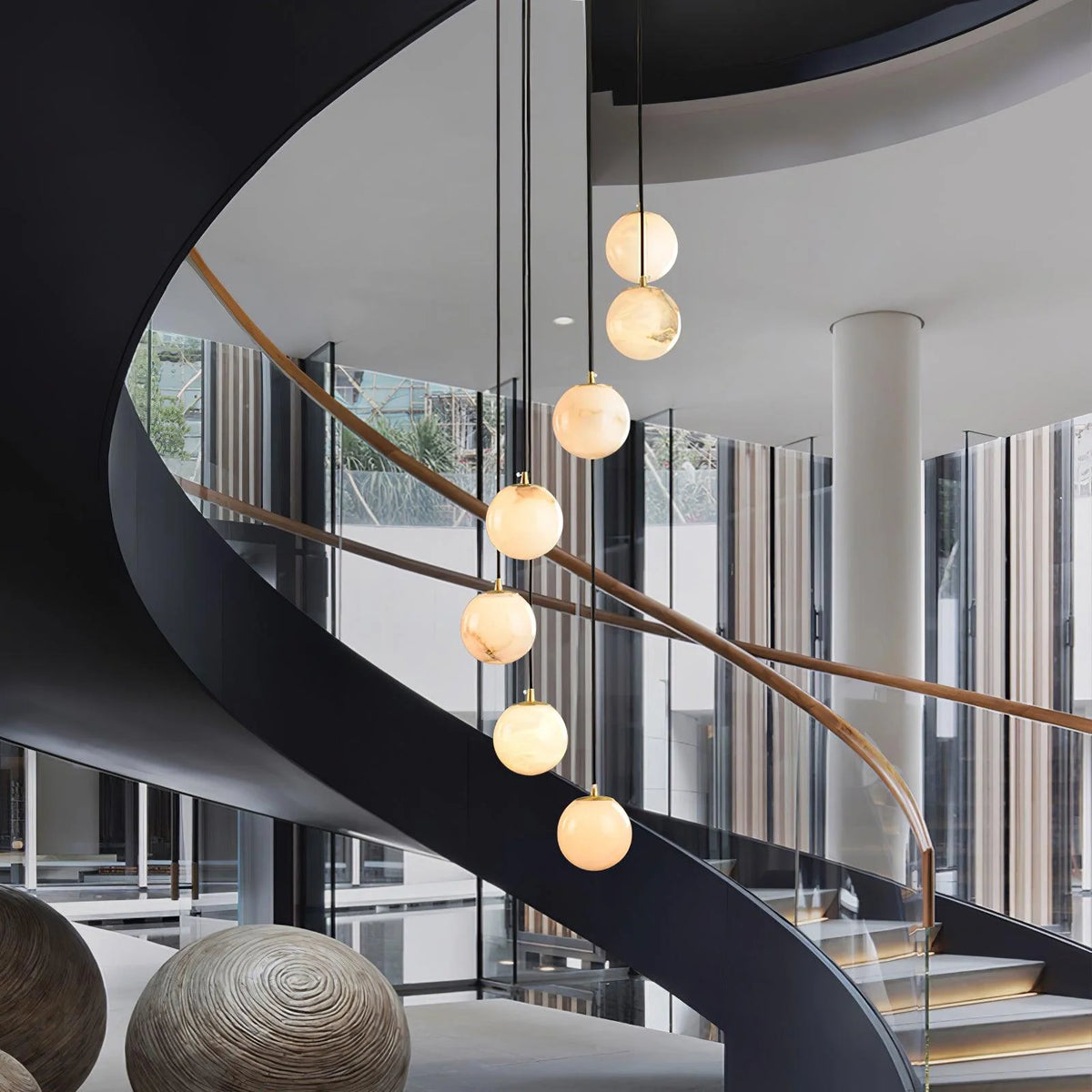 Alabaster Balls Cluster Chandelier - Pre Order