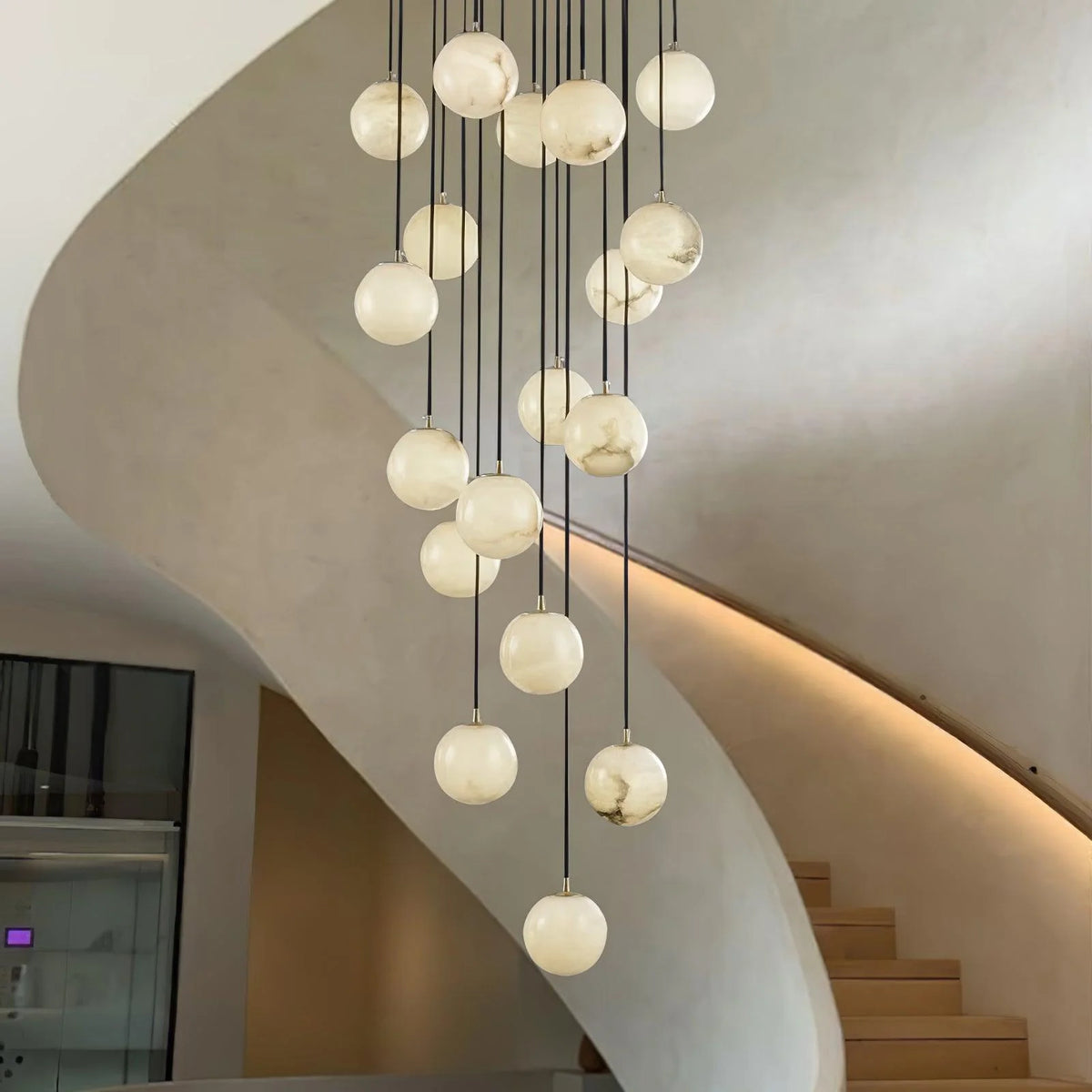 Alabaster Balls Cluster Chandelier - Pre Order